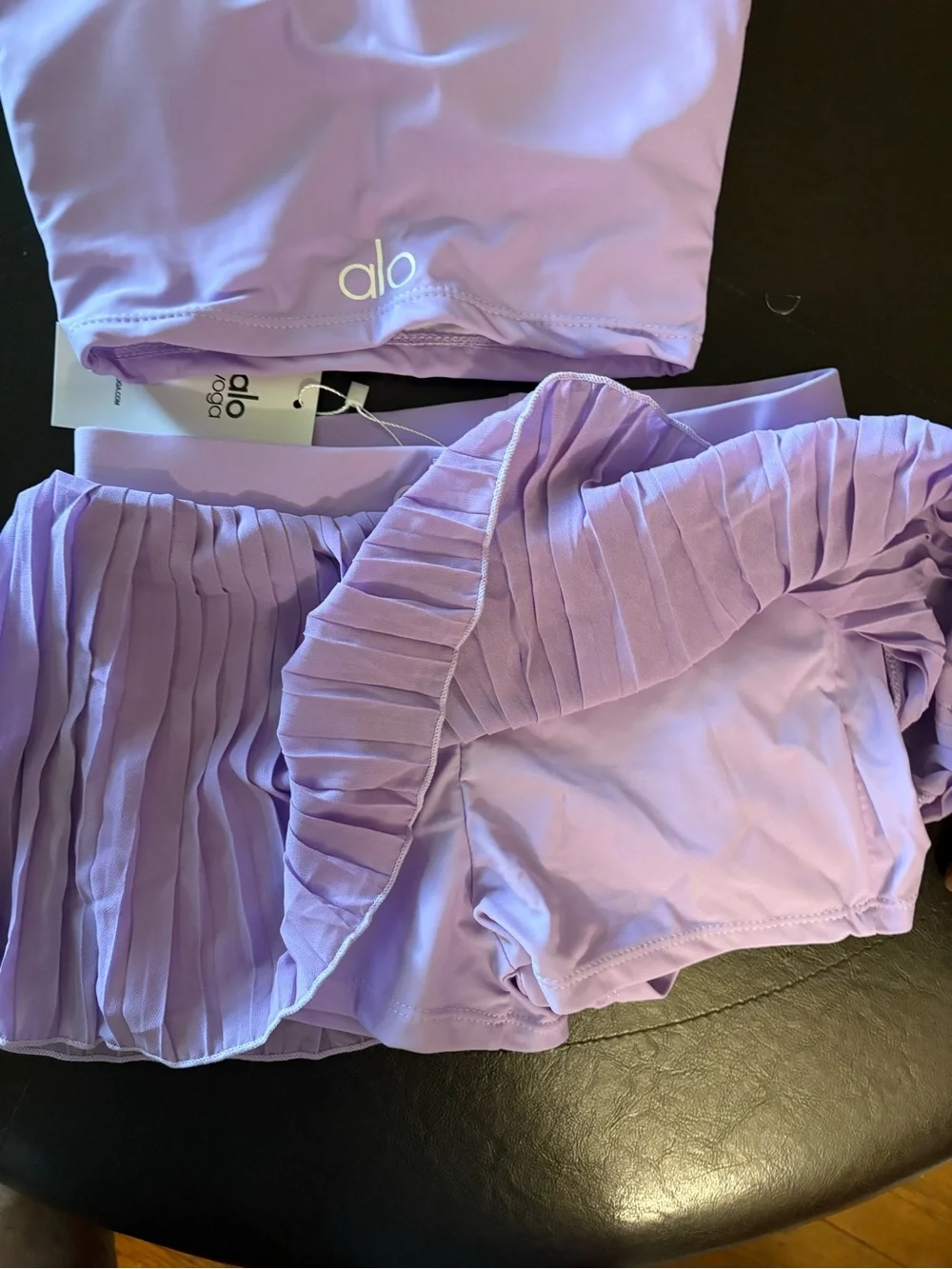 ALO Yoga Lavender Pleated Skirt